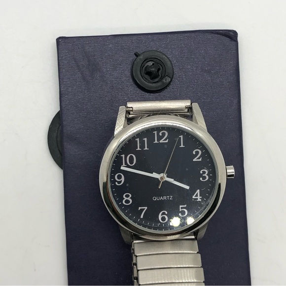 Kendall & James Stretch Band Watch unisex Cuff Band Silver Tone - Picture 2 of 13